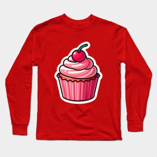 Cupcake Sticker Long Sleeve T-Shirt